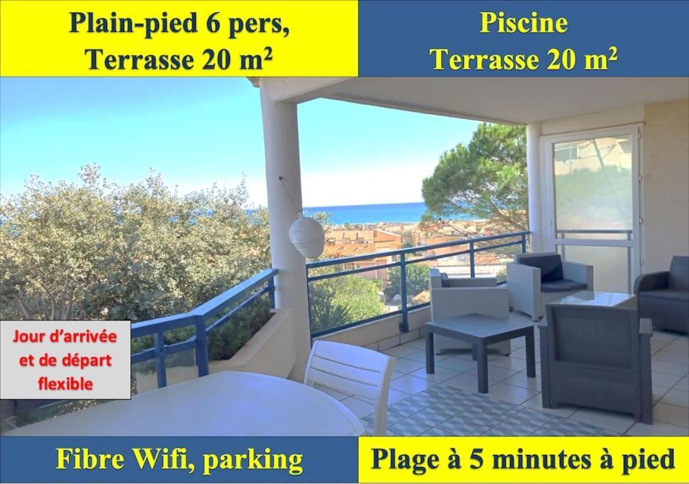 Plain-Pied, Terrasse, Piscine, Pleine Vue Mer, Plage A 6' A Pied, Parking, Wifi Fleury  Exteriér fotografie