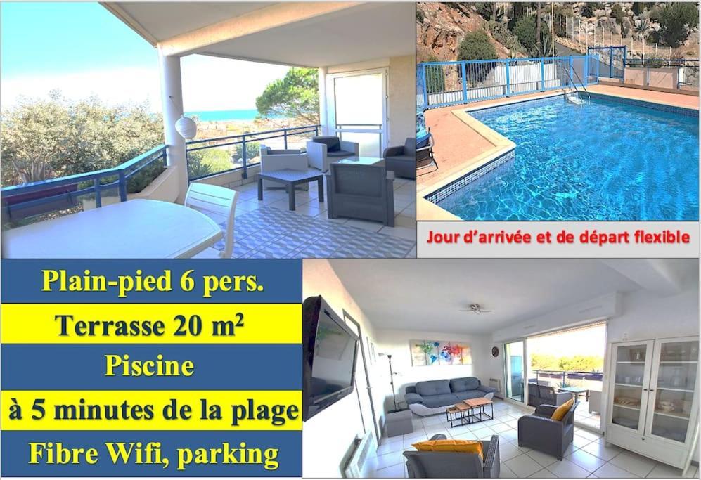 Plain-Pied, Terrasse, Piscine, Pleine Vue Mer, Plage A 6' A Pied, Parking, Wifi Fleury  Exteriér fotografie